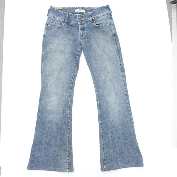 Abercrombie Bootcut Jeans Women's Size 16 Blue Denim 5-Pockets Cotton Stretch - Picture 1 of 7